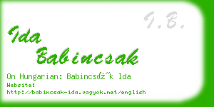 ida babincsak business card